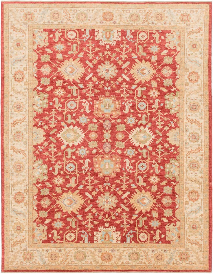 Detail image of 8' 4 x 11' 7 Hand Knotted Peshawar Ziegler Rug