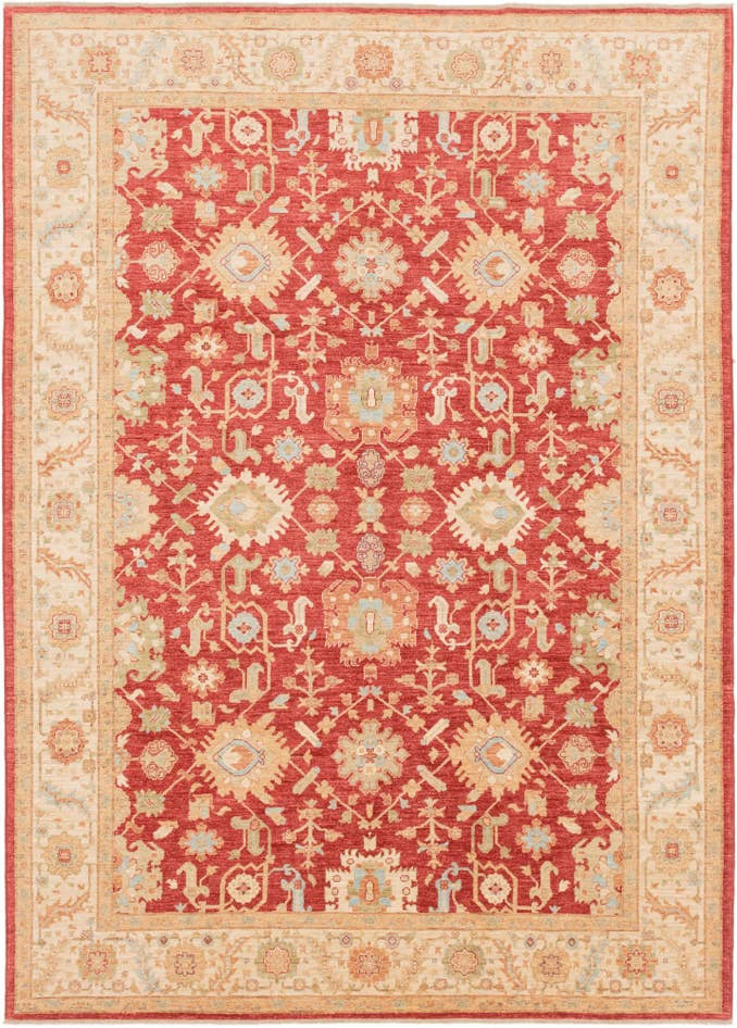 Detail image of 8' 4 x 11' 7 Hand Knotted Peshawar Ziegler Rug