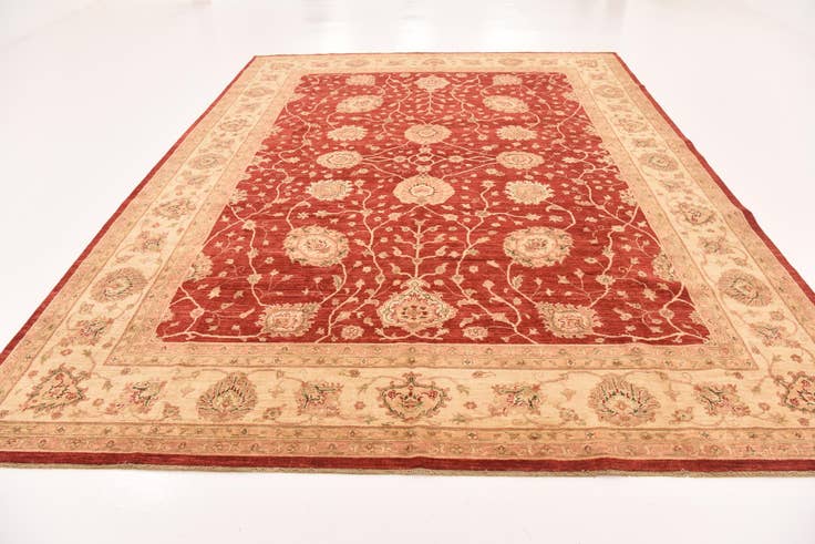 Detail image of 9' 5 x 12' 8 Hand Knotted Peshawar Ziegler Rug