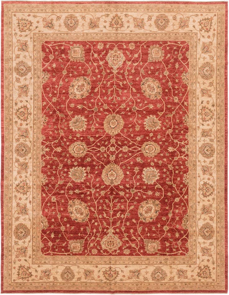 Detail image of 9' 5 x 12' 8 Hand Knotted Peshawar Ziegler Rug