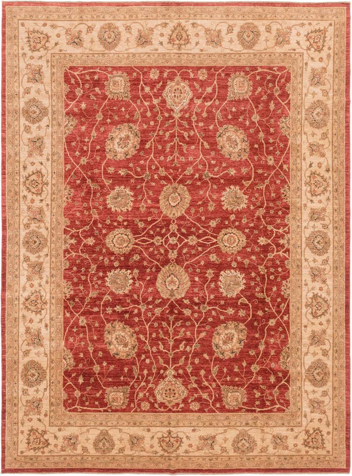 Detail image of 9' 5 x 12' 8 Hand Knotted Peshawar Ziegler Rug