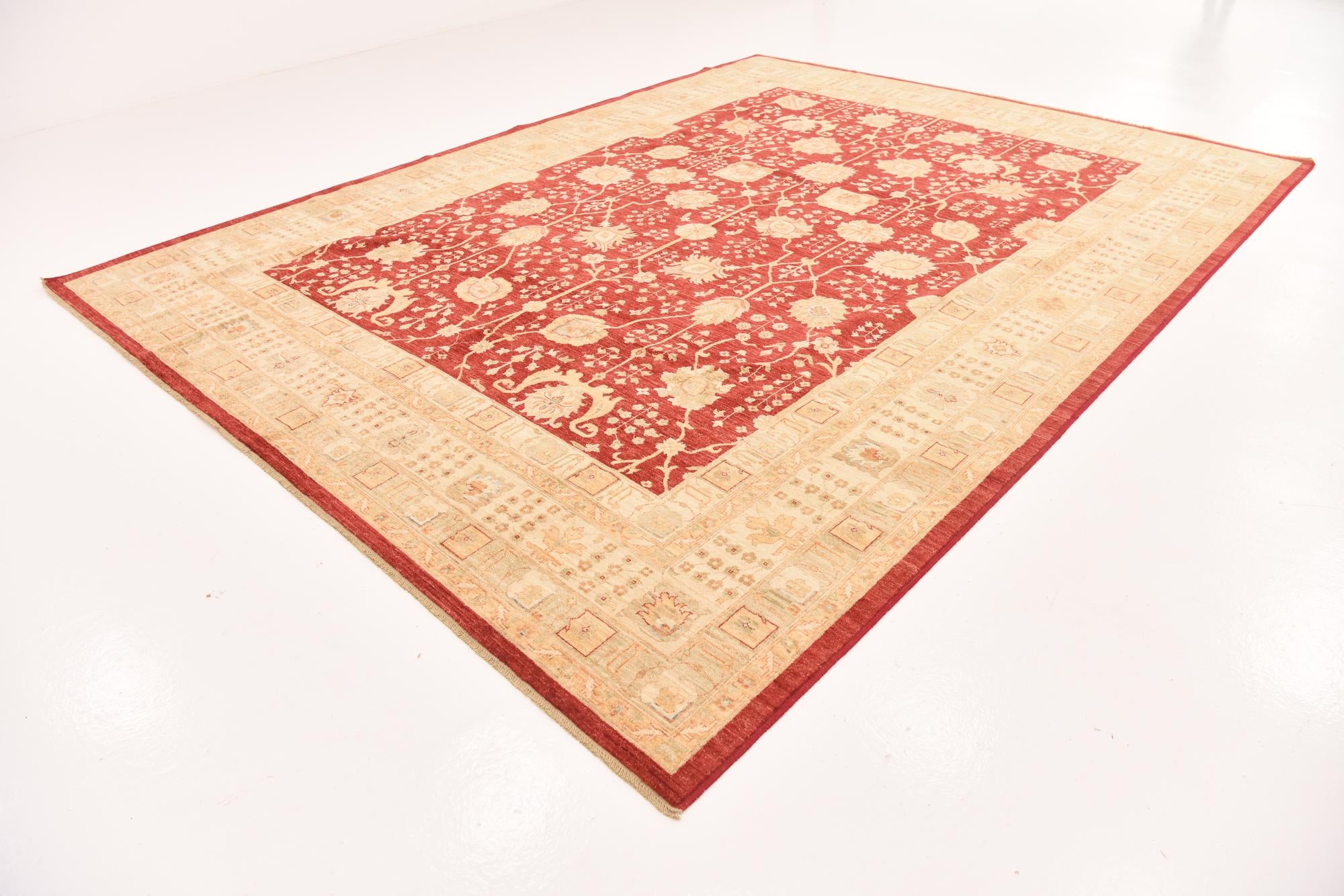 10' x 13' Hand Knotted Peshawar Ziegler Rug