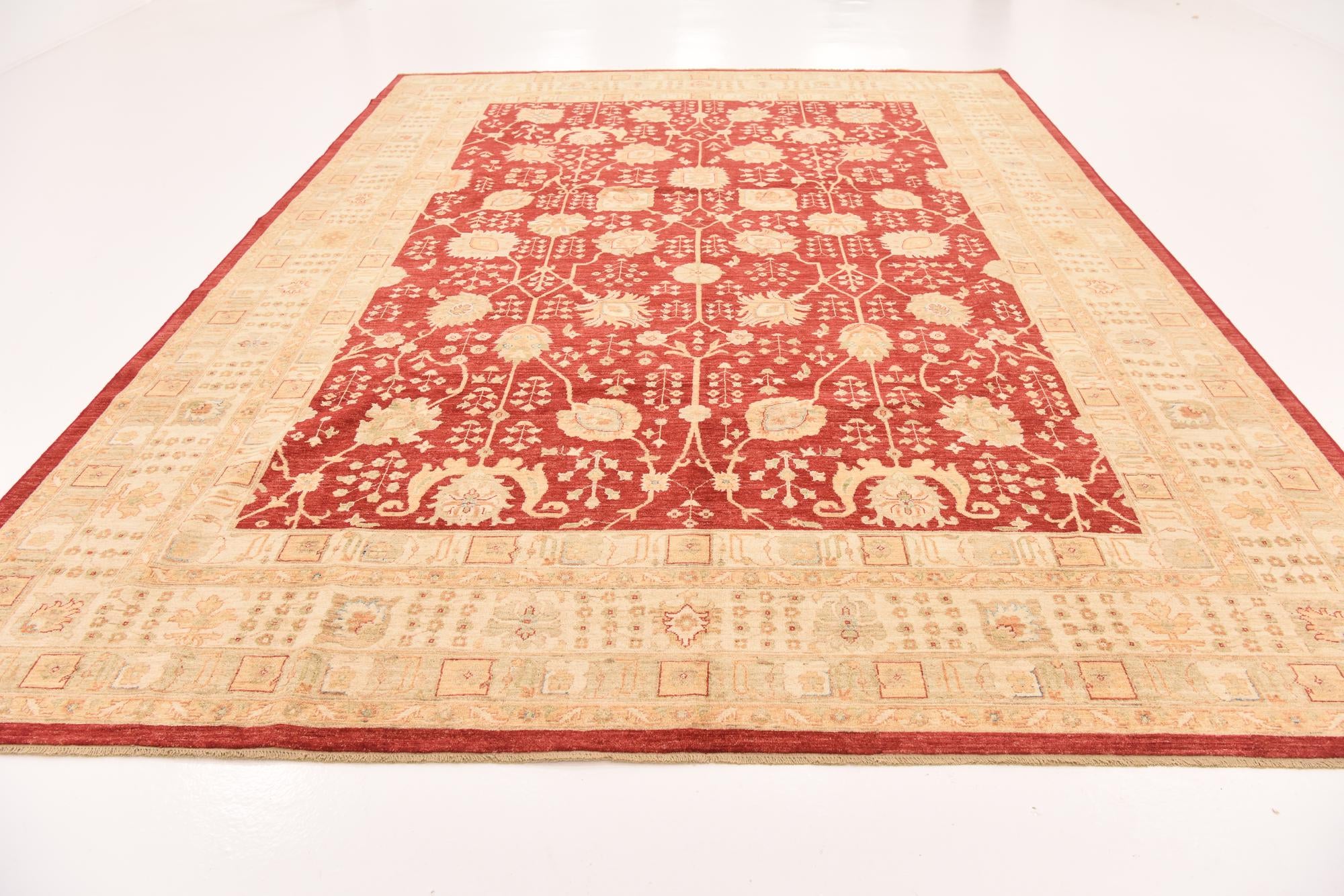 10' x 13' Hand Knotted Peshawar Ziegler Rug