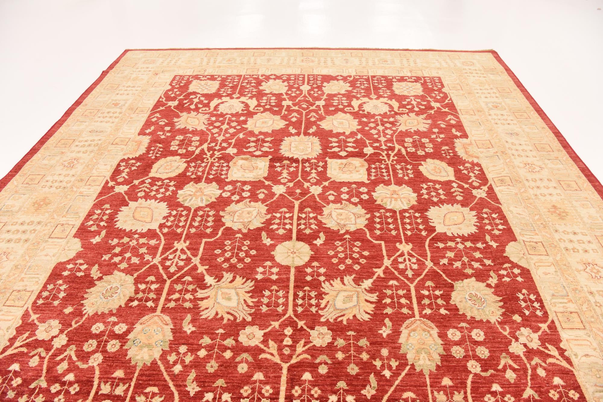 10' x 13' Hand Knotted Peshawar Ziegler Rug