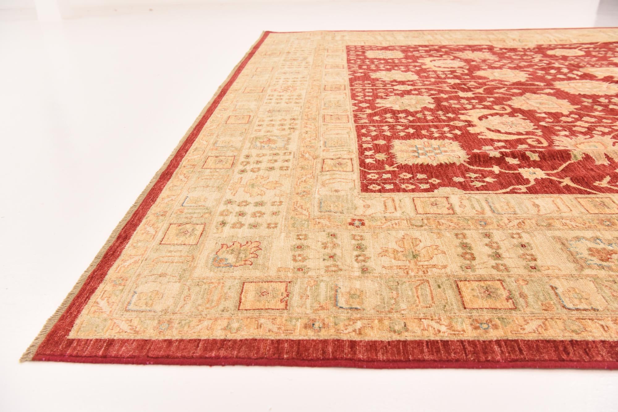 10' x 13' Hand Knotted Peshawar Ziegler Rug