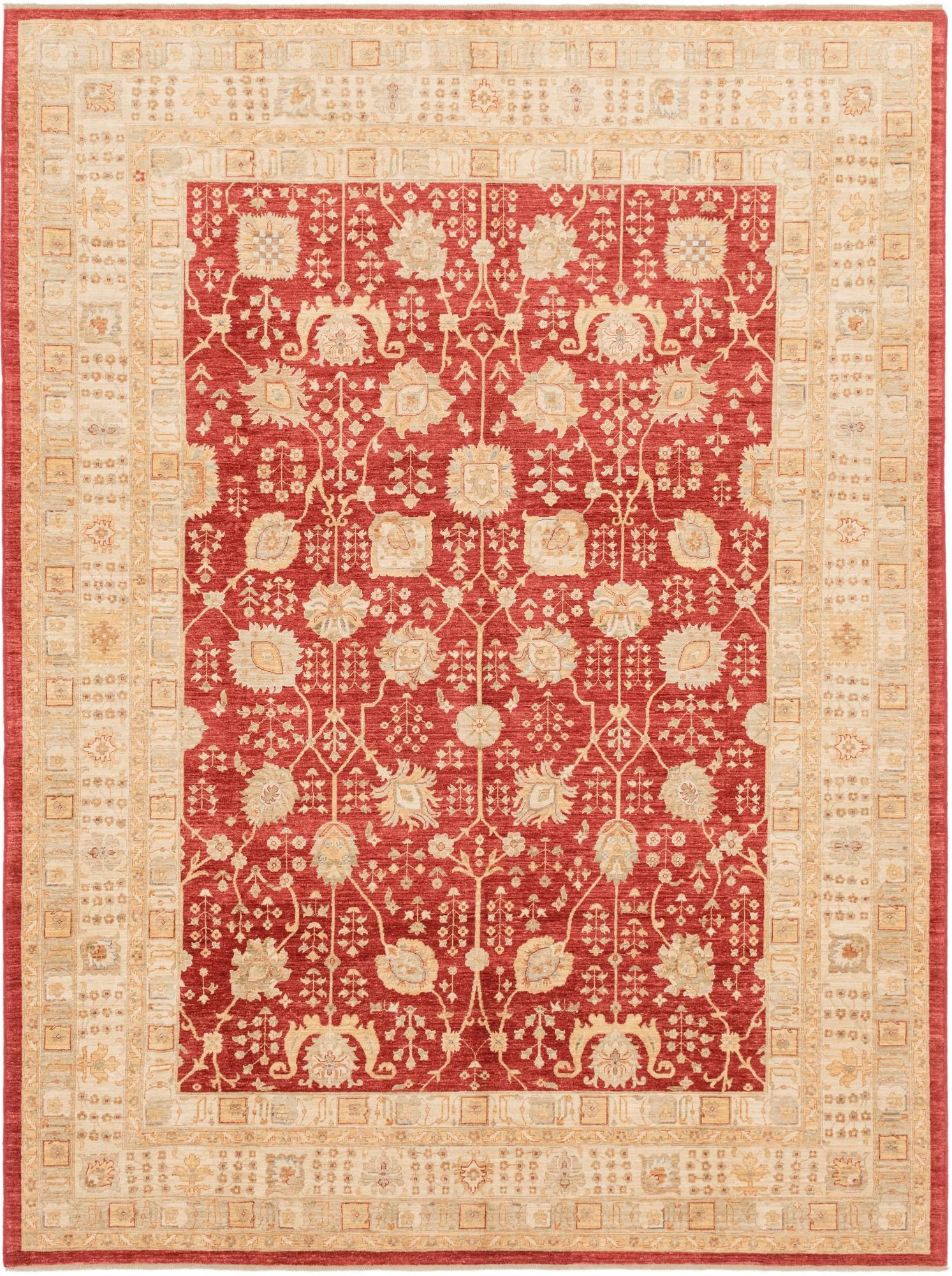 10' x 13' Hand Knotted Peshawar Ziegler Rug