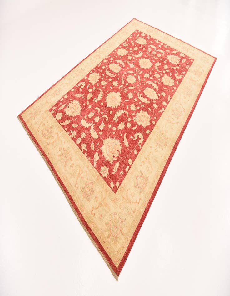Detail image of 6' 7 x 10' Hand Knotted Peshawar Ziegler Rug