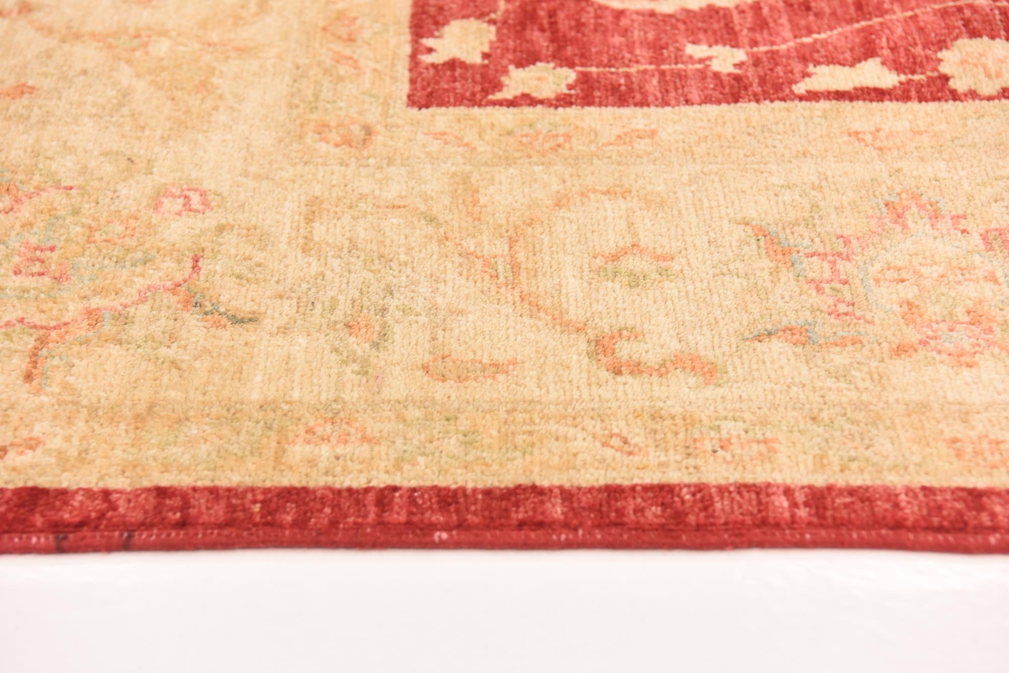 6' 7 x 10' Hand Knotted Peshawar Ziegler Rug