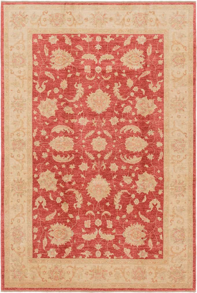 6' 7 x 10' Hand Knotted Peshawar Ziegler Rug