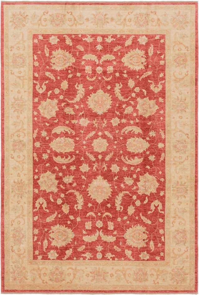 Detail image of 6' 7 x 10' Hand Knotted Peshawar Ziegler Rug