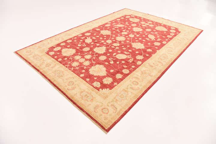 6' 9 x 9' 9 Hand Knotted Peshawar Ziegler Rug