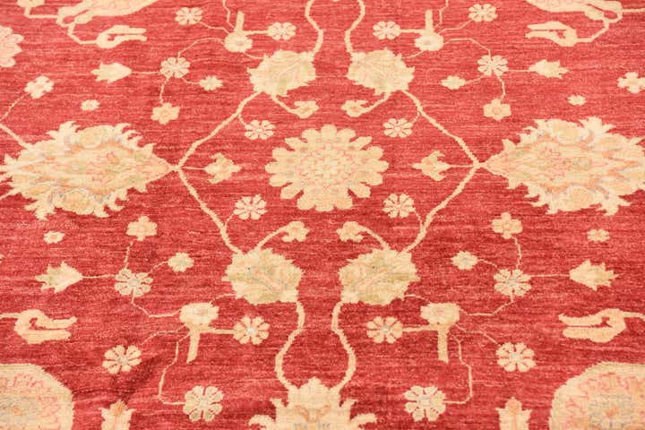 6' 9 x 9' 9 Hand Knotted Peshawar Ziegler Rug