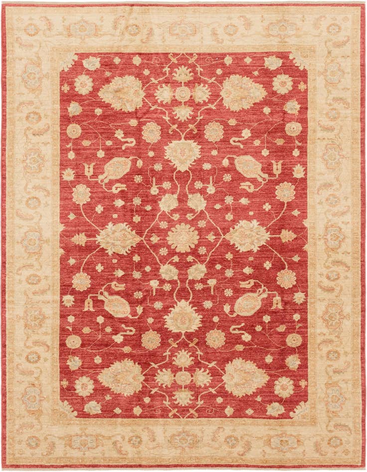 Detail image of 6' 9 x 9' 9 Hand Knotted Peshawar Ziegler Rug
