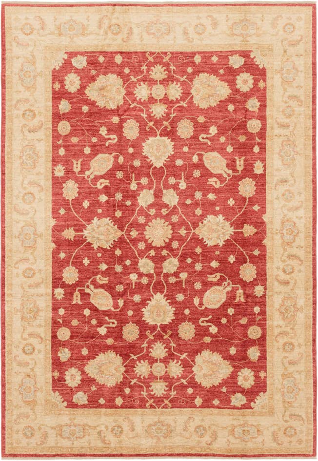 Detail image of 6' 9 x 9' 9 Hand Knotted Peshawar Ziegler Rug