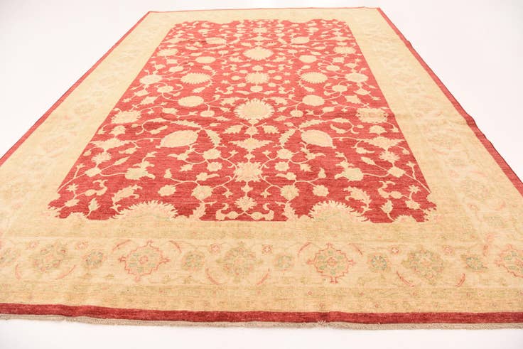 Detail image of 8' 10 x 12' 5 Hand Knotted Peshawar Ziegler Rug