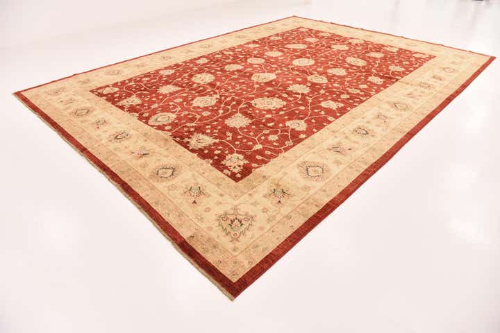 11' 5 x 16' Hand Knotted Peshawar Ziegler Rug