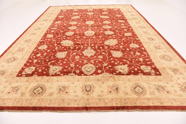 Detail image of 11' 5 x 16' Hand Knotted Peshawar Ziegler Rug