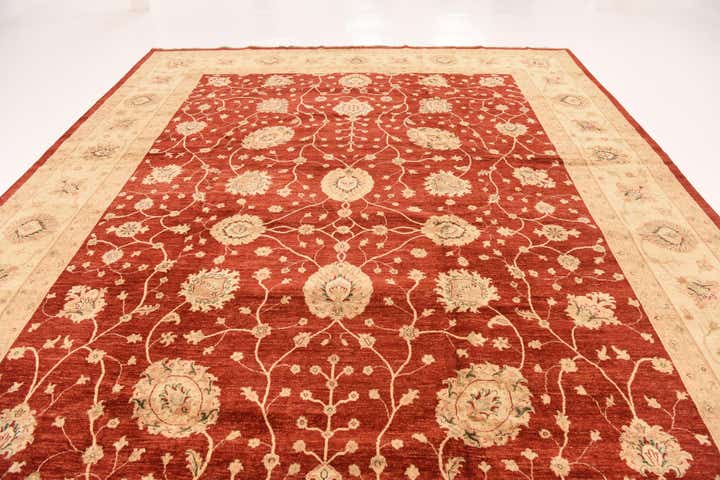 11' 5 x 16' Hand Knotted Peshawar Ziegler Rug