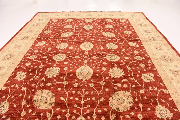 Detail image of 11' 5 x 16' Hand Knotted Peshawar Ziegler Rug