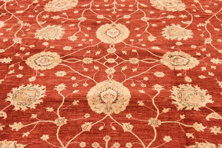 11' 5 x 16' Hand Knotted Peshawar Ziegler Rug