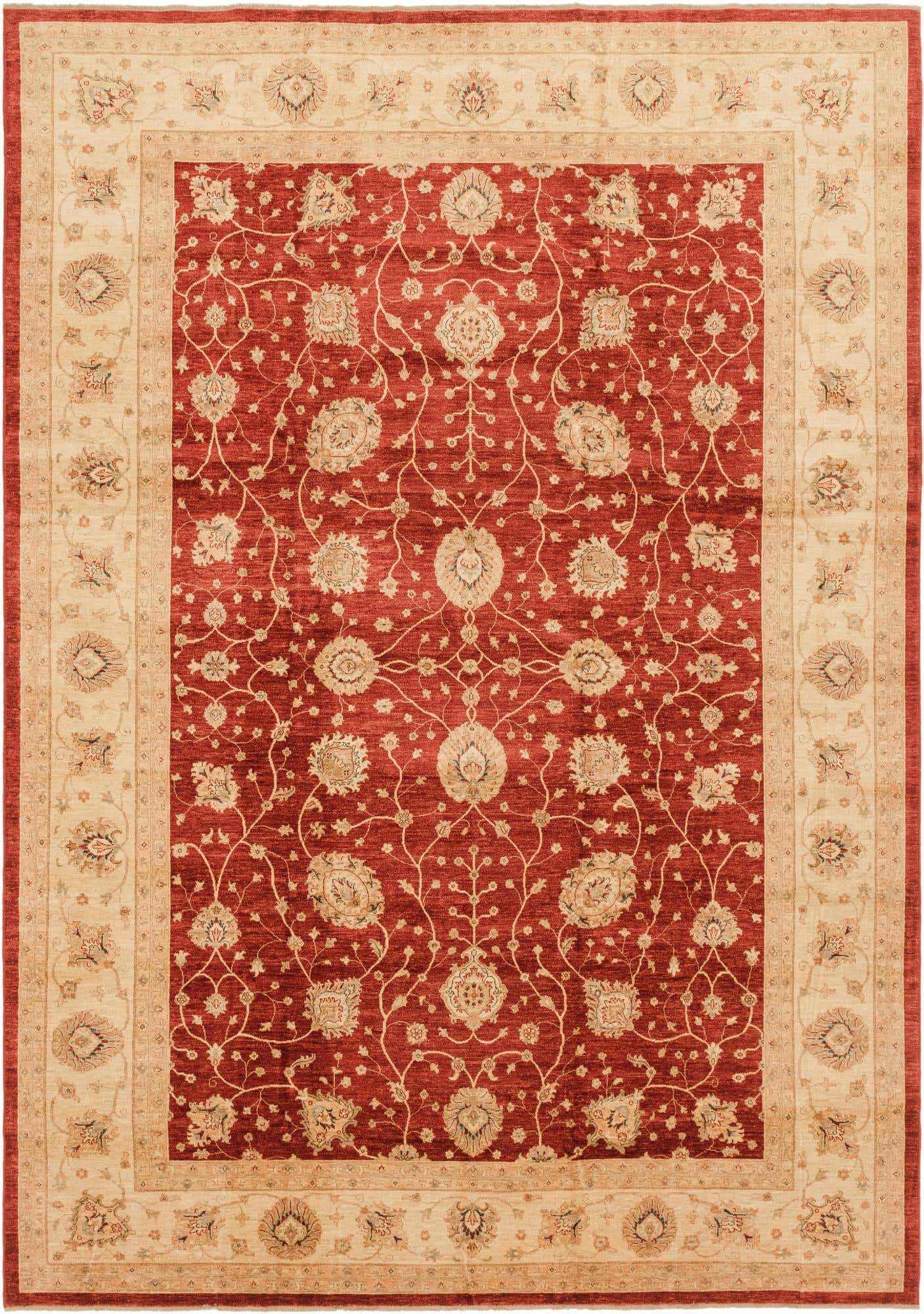 11' 5 x 16' Hand Knotted Peshawar Ziegler Rug