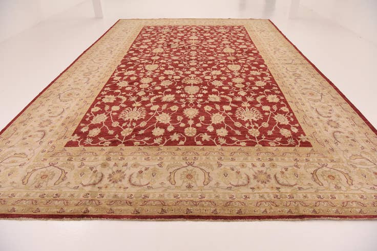 Detail image of 12' x 18' 6 Hand Knotted Peshawar Ziegler Rug