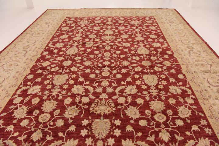 12' x 18' 6 Hand Knotted Peshawar Ziegler Rug