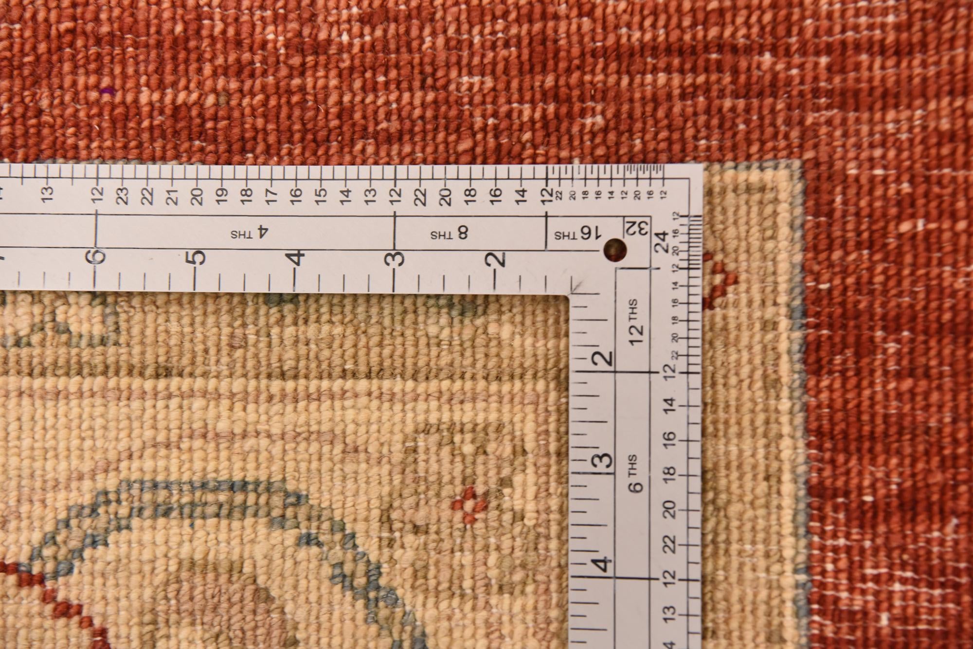 10' x 13' Hand Knotted Peshawar Ziegler Rug