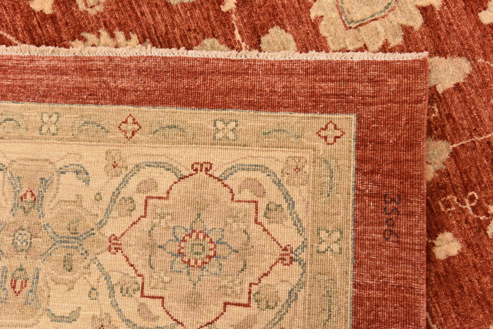 10' x 13' Hand Knotted Peshawar Ziegler Rug
