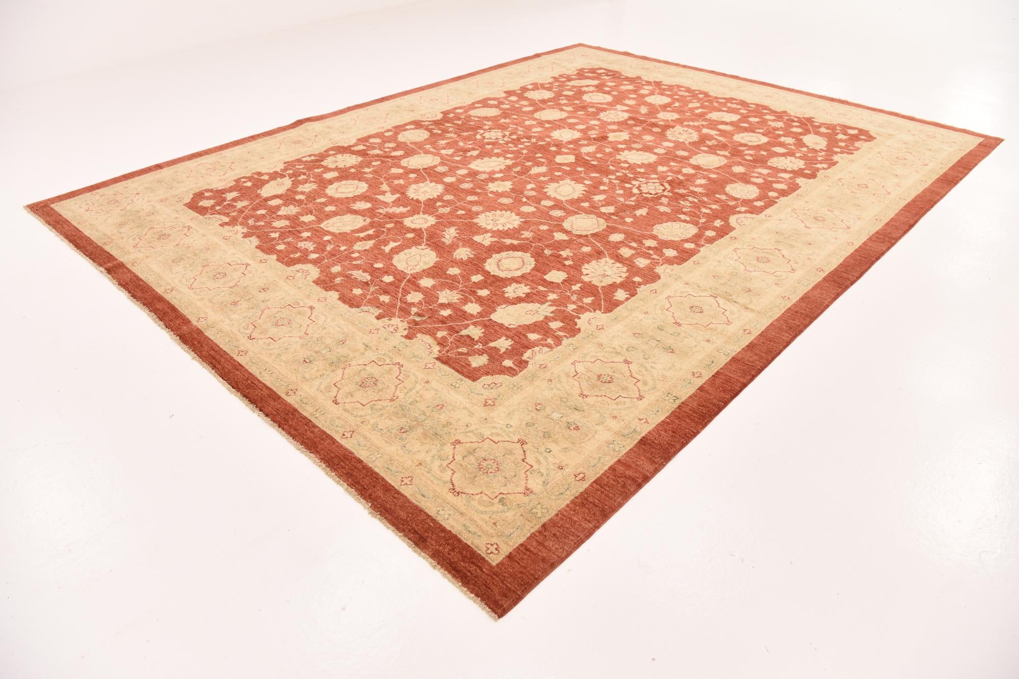 10' x 13' Hand Knotted Peshawar Ziegler Rug