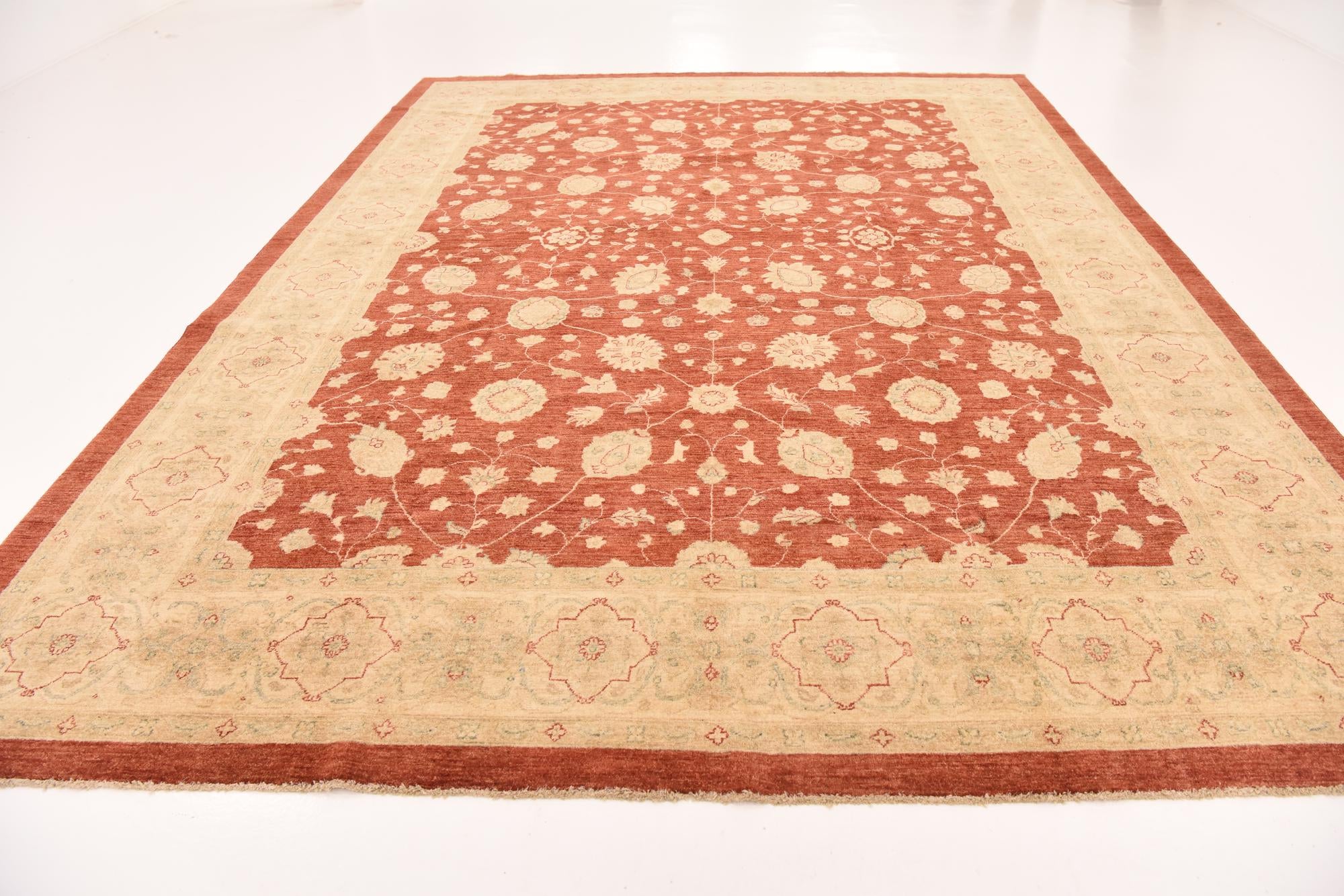 10' x 13' Hand Knotted Peshawar Ziegler Rug