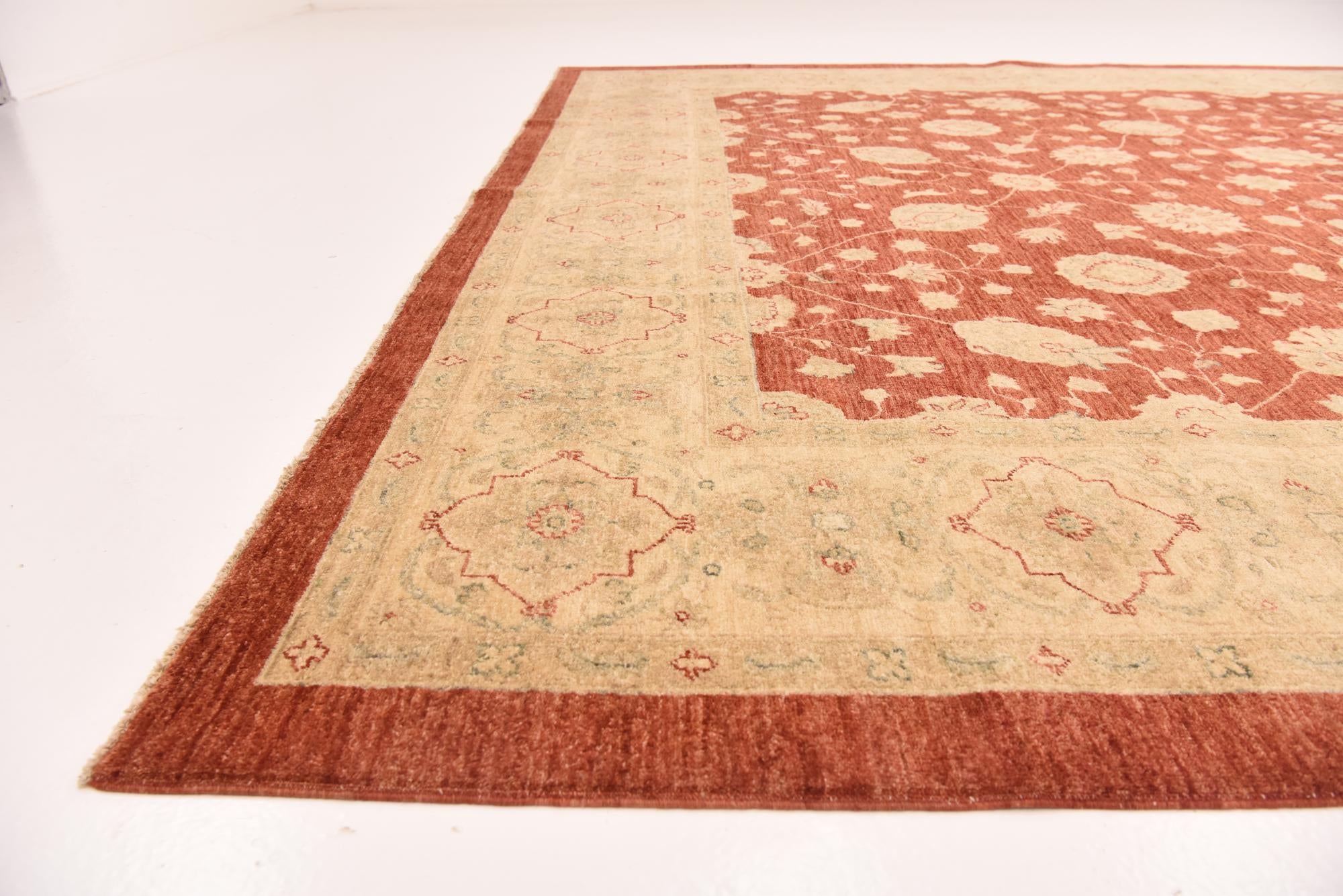 10' x 13' Hand Knotted Peshawar Ziegler Rug