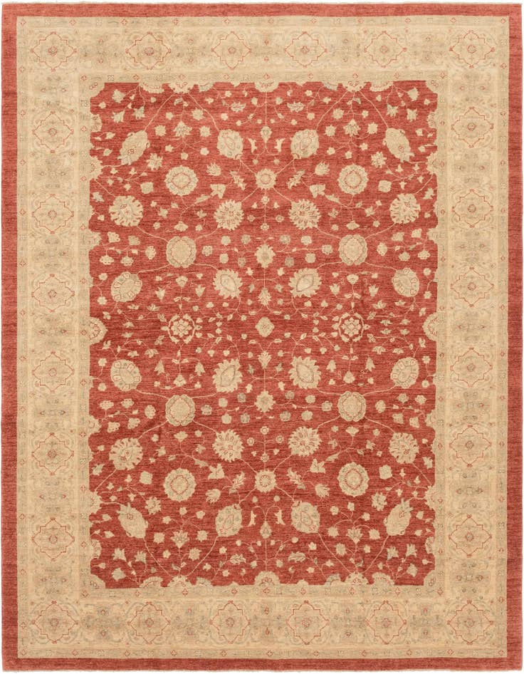 Detail image of 10' x 13' Hand Knotted Peshawar Ziegler Rug