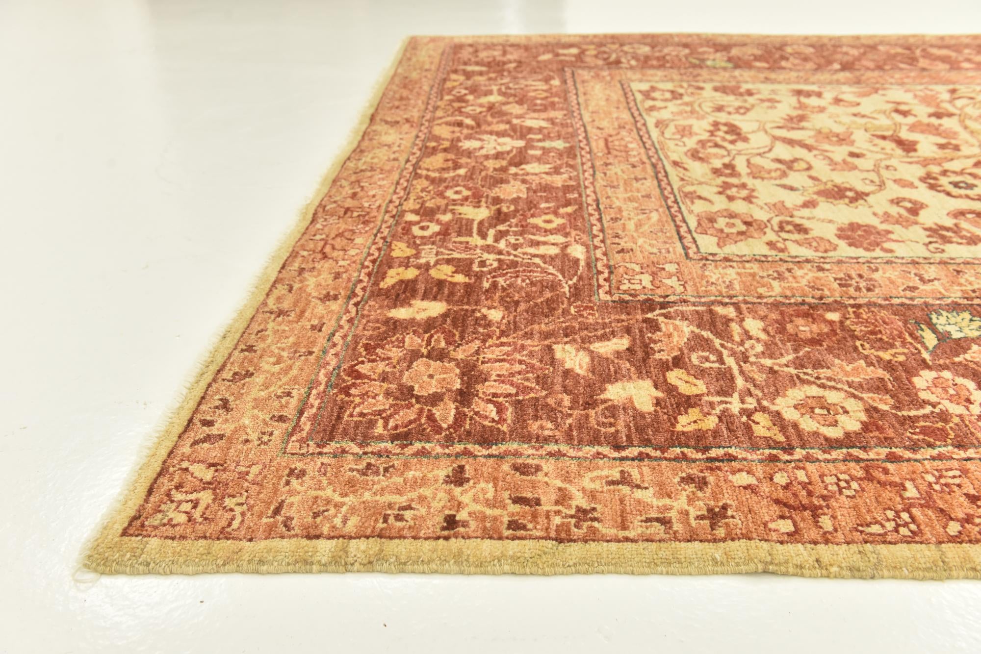 6' 8 x 8' 1 Hand Knotted Peshawar Ziegler Rug