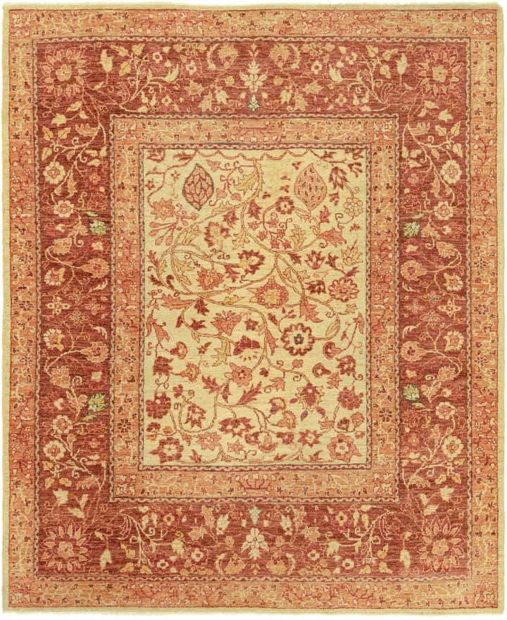 6' 8 x 8' 1 Hand Knotted Peshawar Ziegler Rug