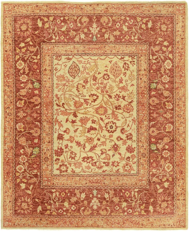 Detail image of 6' 8 x 8' 1 Hand Knotted Peshawar Ziegler Rug