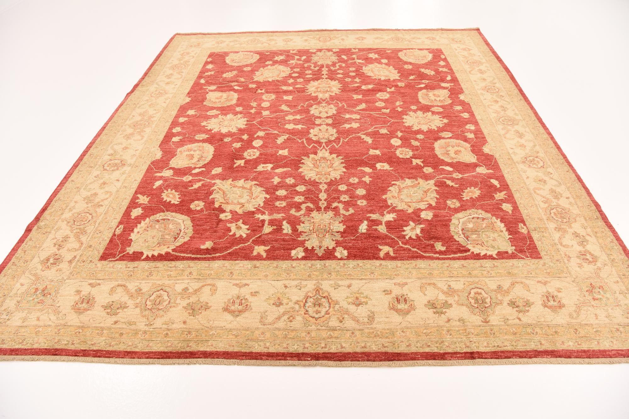 8' 7 x 9' 10 Hand Knotted Peshawar Ziegler Rug