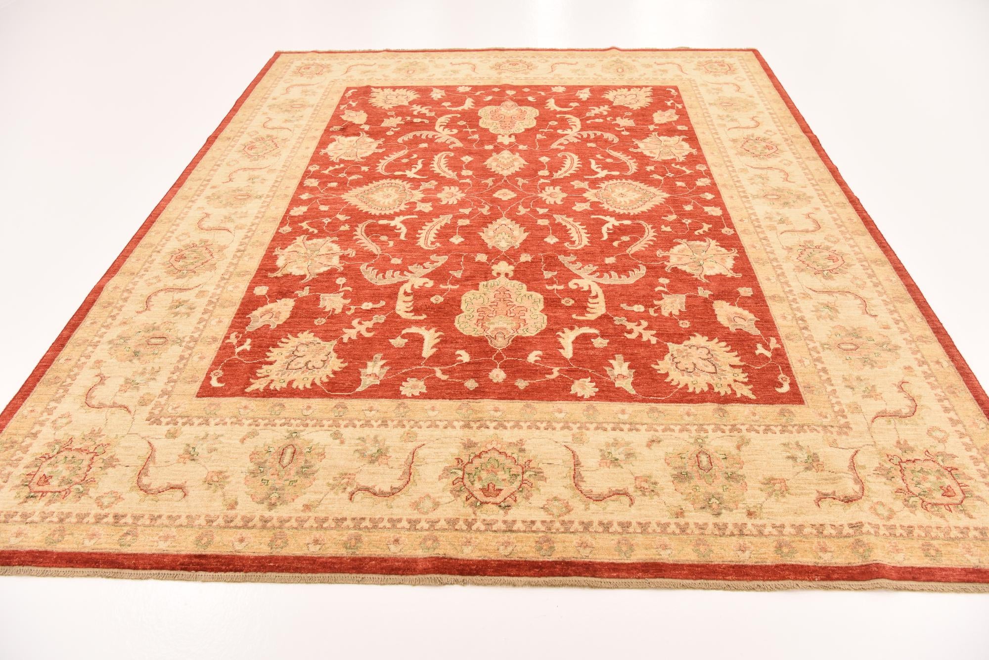 8' 3 x 9' 8 Hand Knotted Peshawar Ziegler Rug