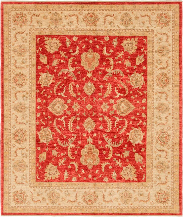 Detail image of 8' 3 x 9' 8 Hand Knotted Peshawar Ziegler Rug