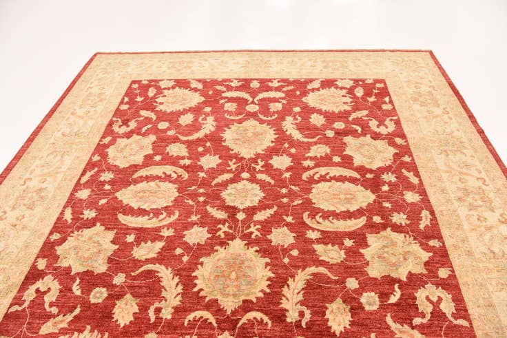 Detail image of 8' 5 x 9' 9 Hand Knotted Peshawar Ziegler Rug