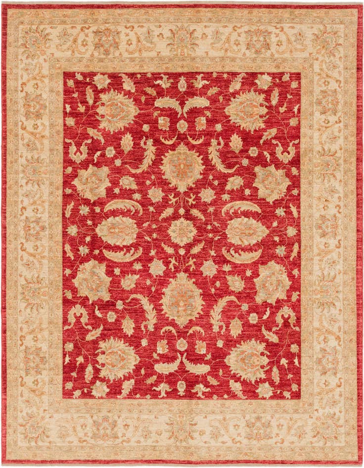 Detail image of 8' 5 x 9' 9 Hand Knotted Peshawar Ziegler Rug