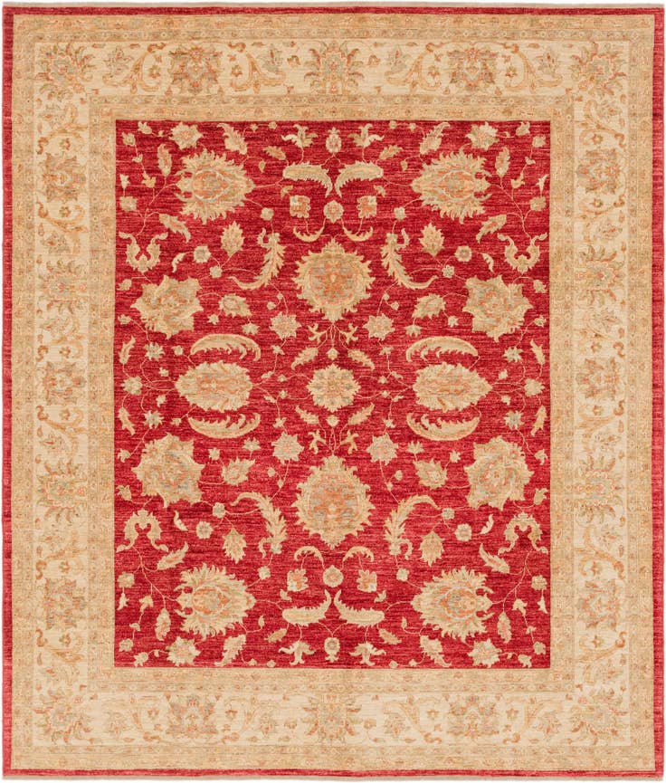 Detail image of 8' 5 x 9' 9 Hand Knotted Peshawar Ziegler Rug