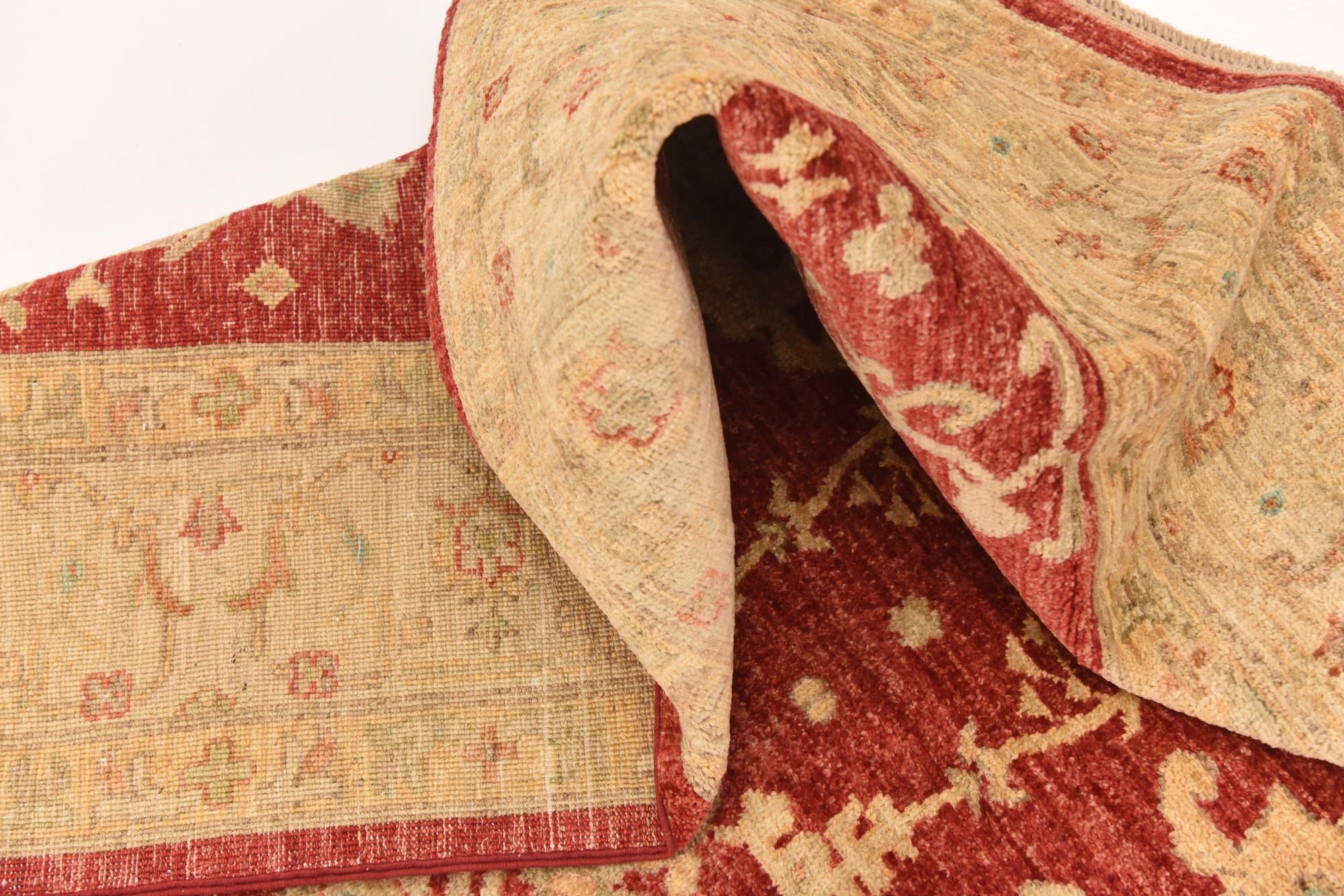 5' 8 x 8' Hand Knotted Peshawar Ziegler Rug