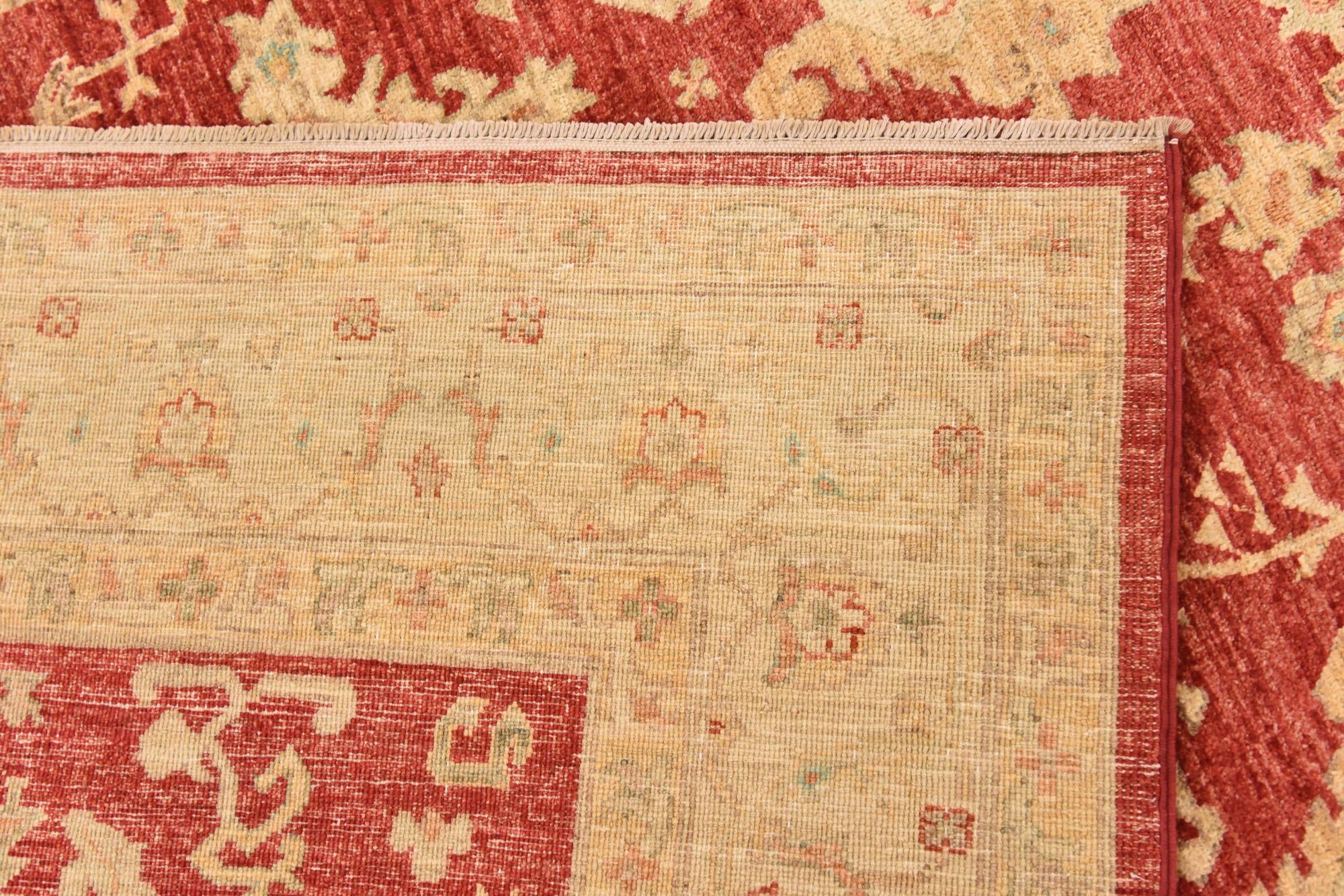 5' 8 x 8' Hand Knotted Peshawar Ziegler Rug