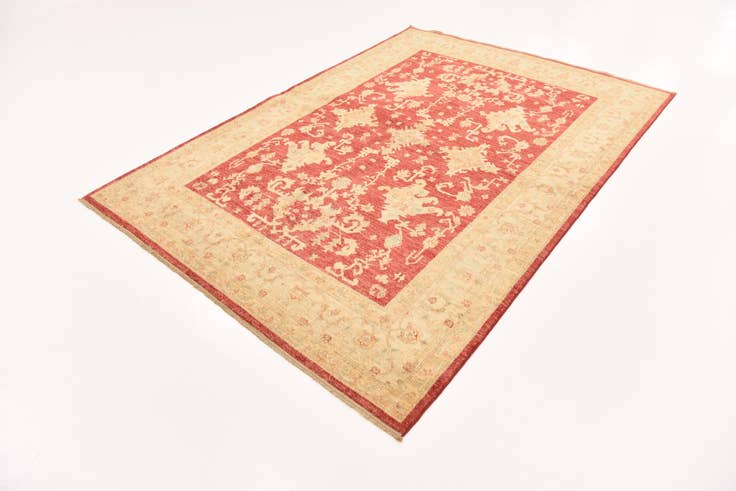 Detail image of 5' 8 x 8' Hand Knotted Peshawar Ziegler Rug