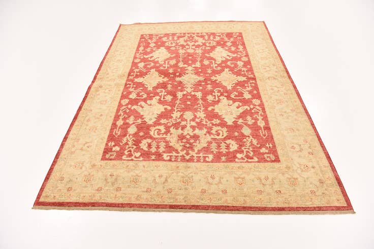 Detail image of 5' 8 x 8' Hand Knotted Peshawar Ziegler Rug