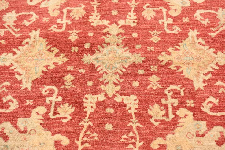 Detail image of 5' 8 x 8' Hand Knotted Peshawar Ziegler Rug