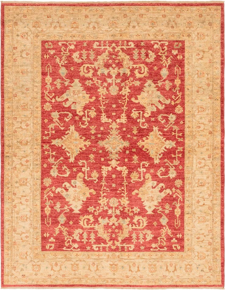 Detail image of 5' 8 x 8' Hand Knotted Peshawar Ziegler Rug