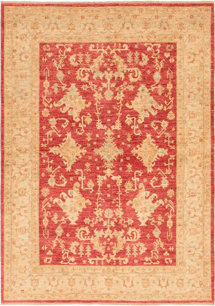 5' 8 x 8' Hand Knotted Peshawar Ziegler Rug