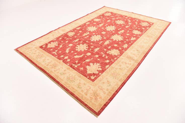 Detail image of 6' 10 x 9' 9 Hand Knotted Peshawar Ziegler Rug